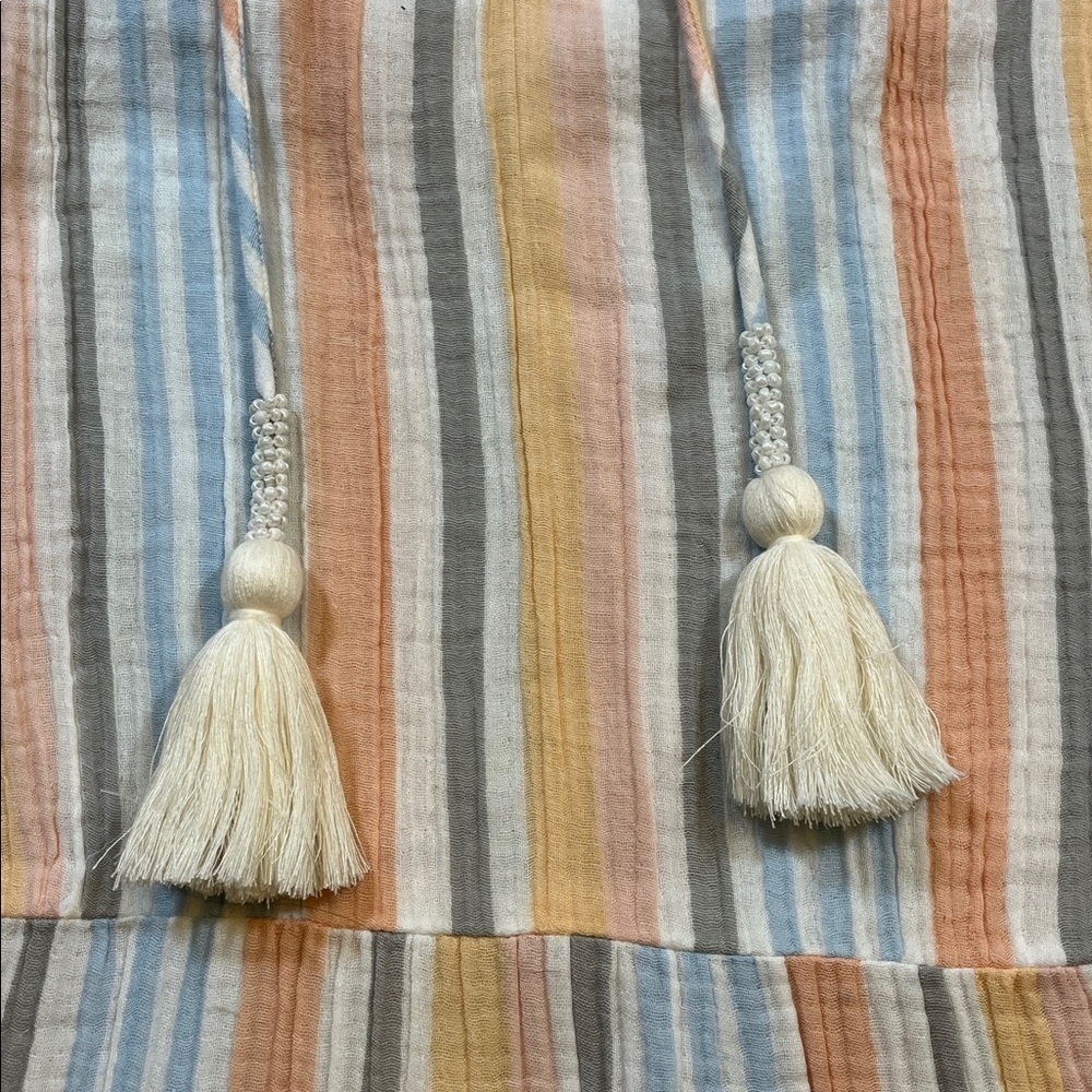 Soft Surroundings Laguna Gauze Stripe Dress Multi Color Petite Small EUC Cotton - Picture 8 of 16